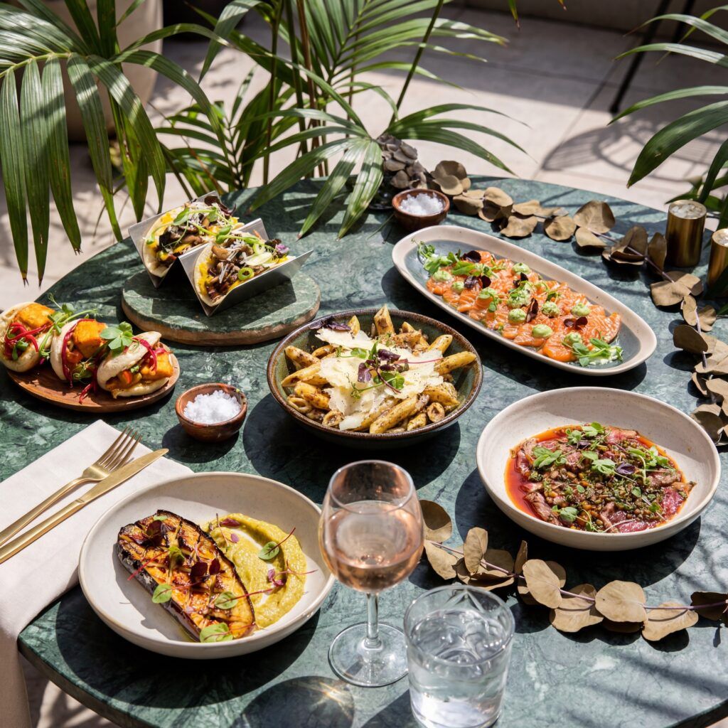 Concept de petits plats à partager chez Inavoué, restaurant original à Paris 1 proposant une expérience conviviale et immersive.